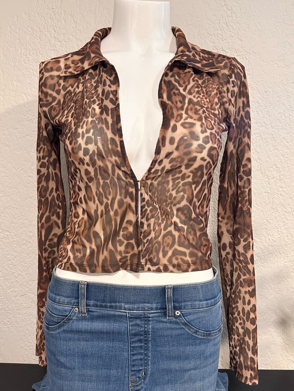 Vintage Leopard Print  Y2K top